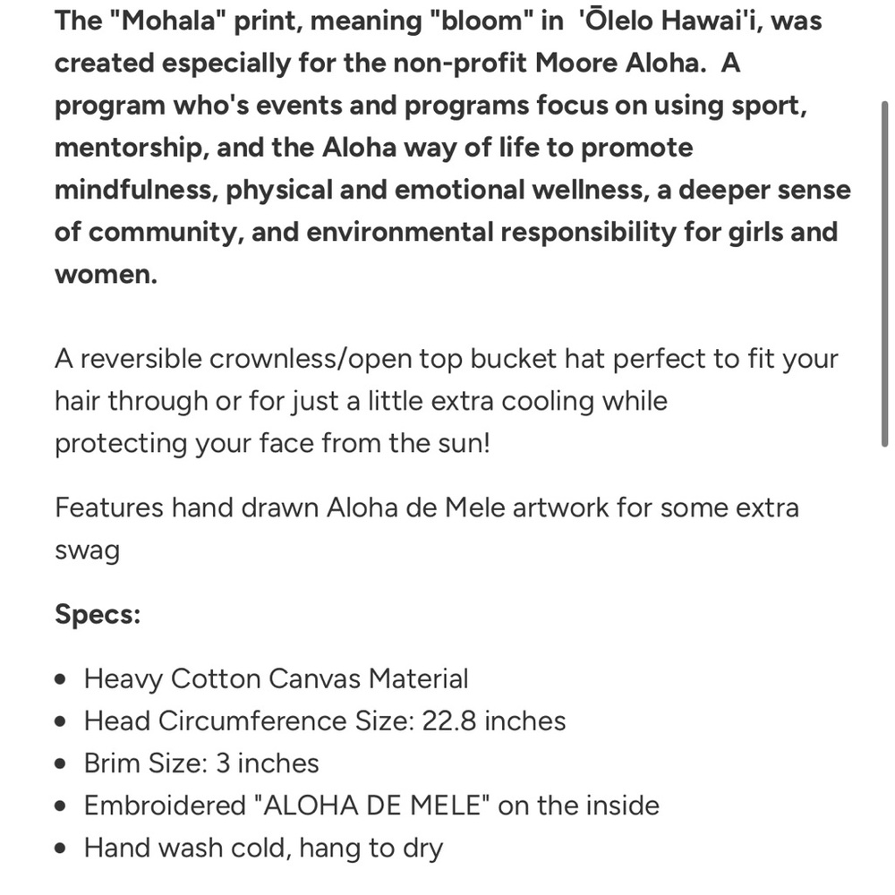 Aloha De Mele Hat Recersible - Picture 7 of 7